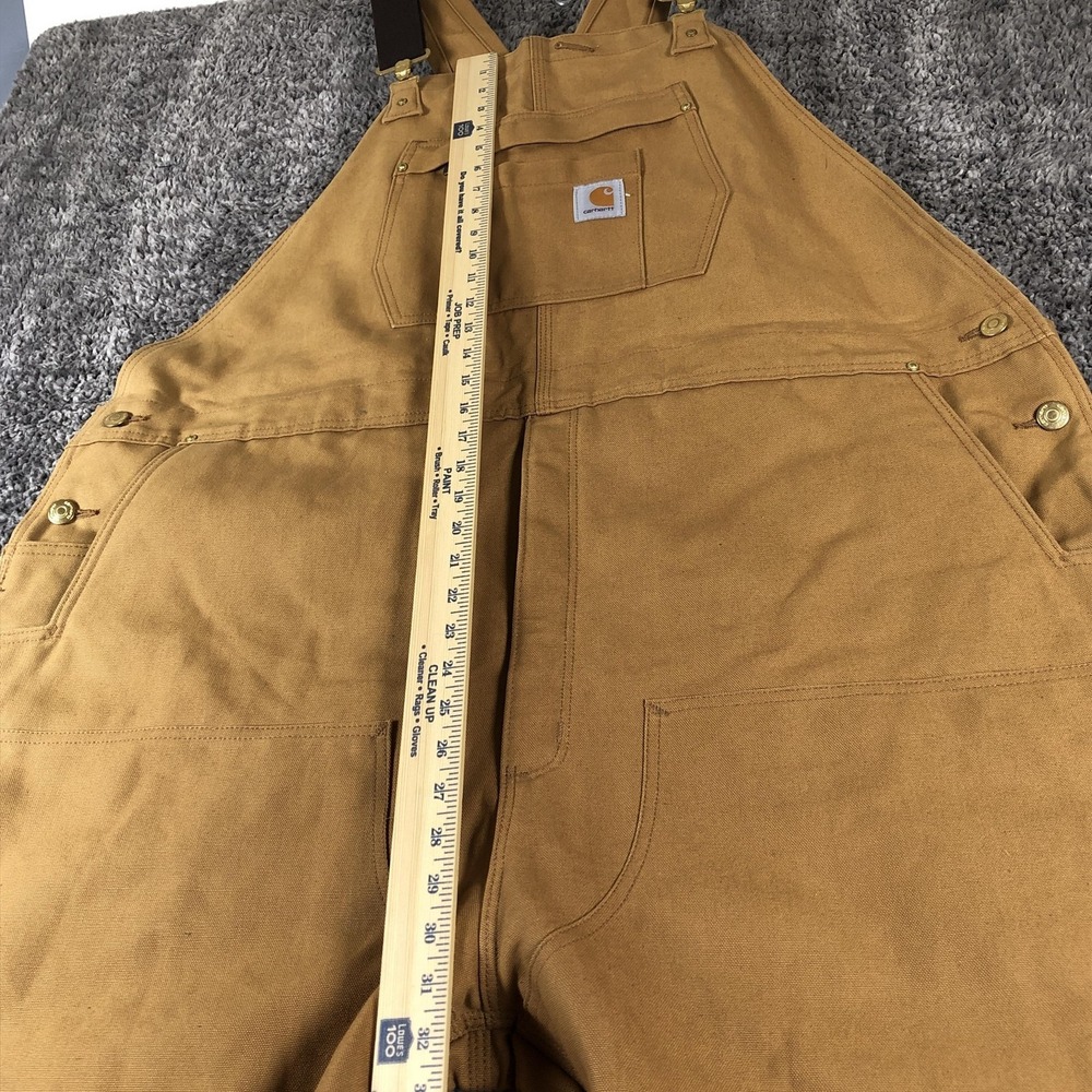 Carhartt‎ Overalls Mens 3XL Tall Brown Canvas Insulated Bib Workwear OR4393-M - Picture 14 of 15